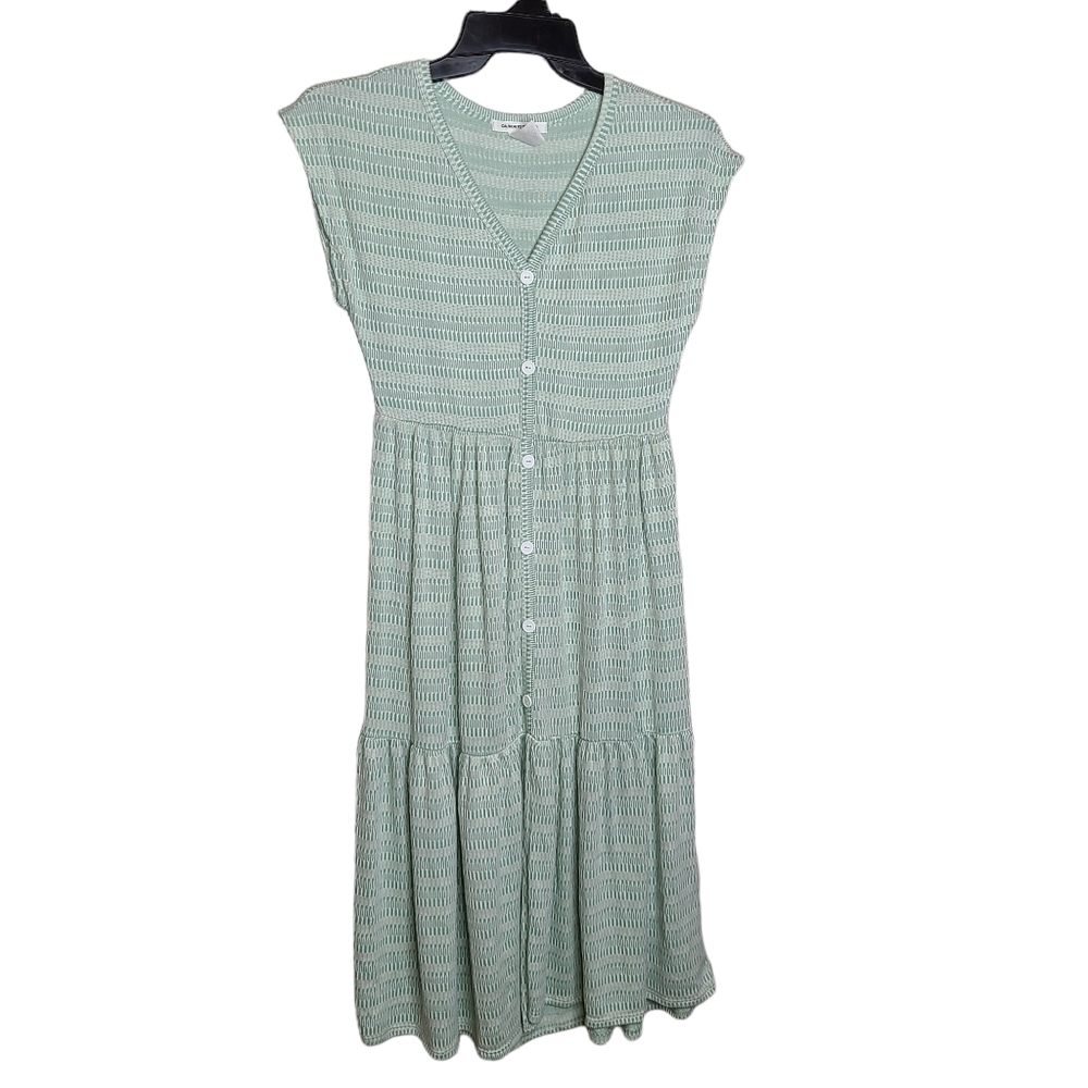 Caution To The Wind Tiered Skirt Midi Dress Aqua Blue Green Size Medium - Picture 1 of 10